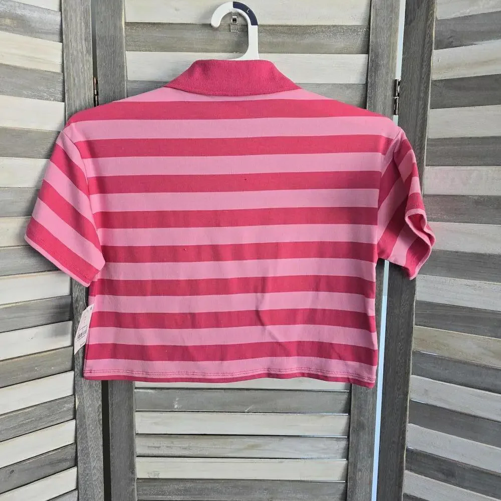 Lady & The Tramp Cropped Printed Polo Top | Disney | Medium (8)